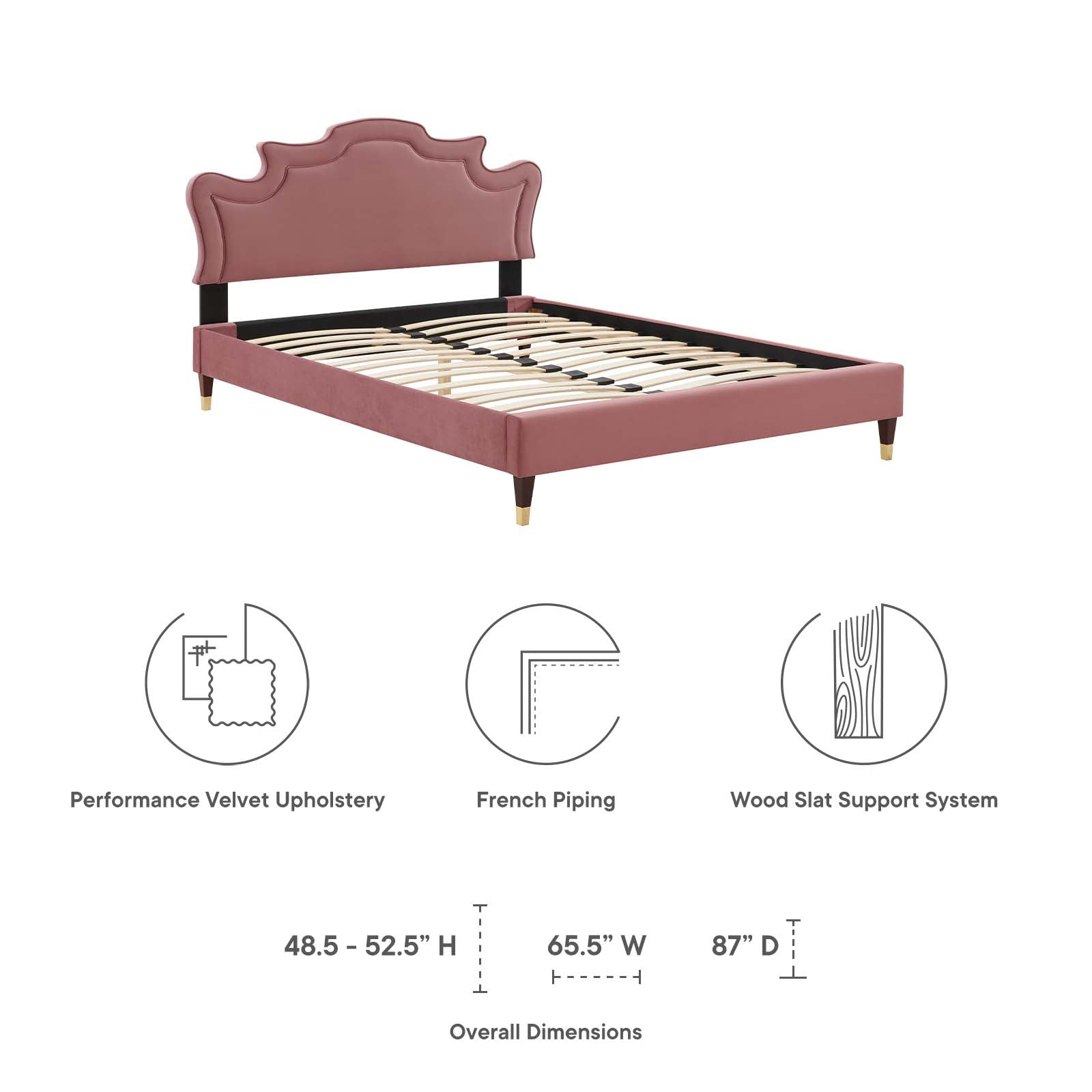 Neena Performance Velvet Queen Bed By Modway - MOD-6825 | Beds | Modishstore - 21