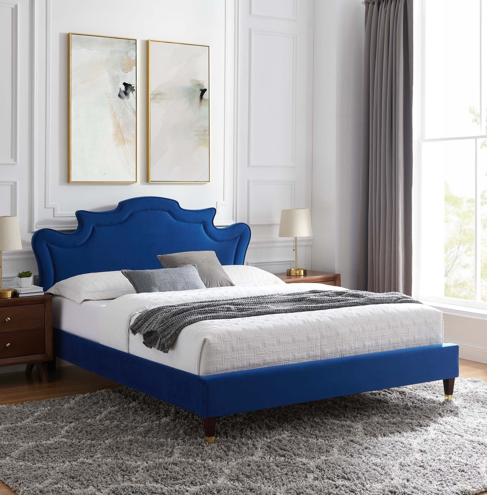 Neena Performance Velvet Queen Bed By Modway - MOD-6825 | Beds | Modishstore - 23
