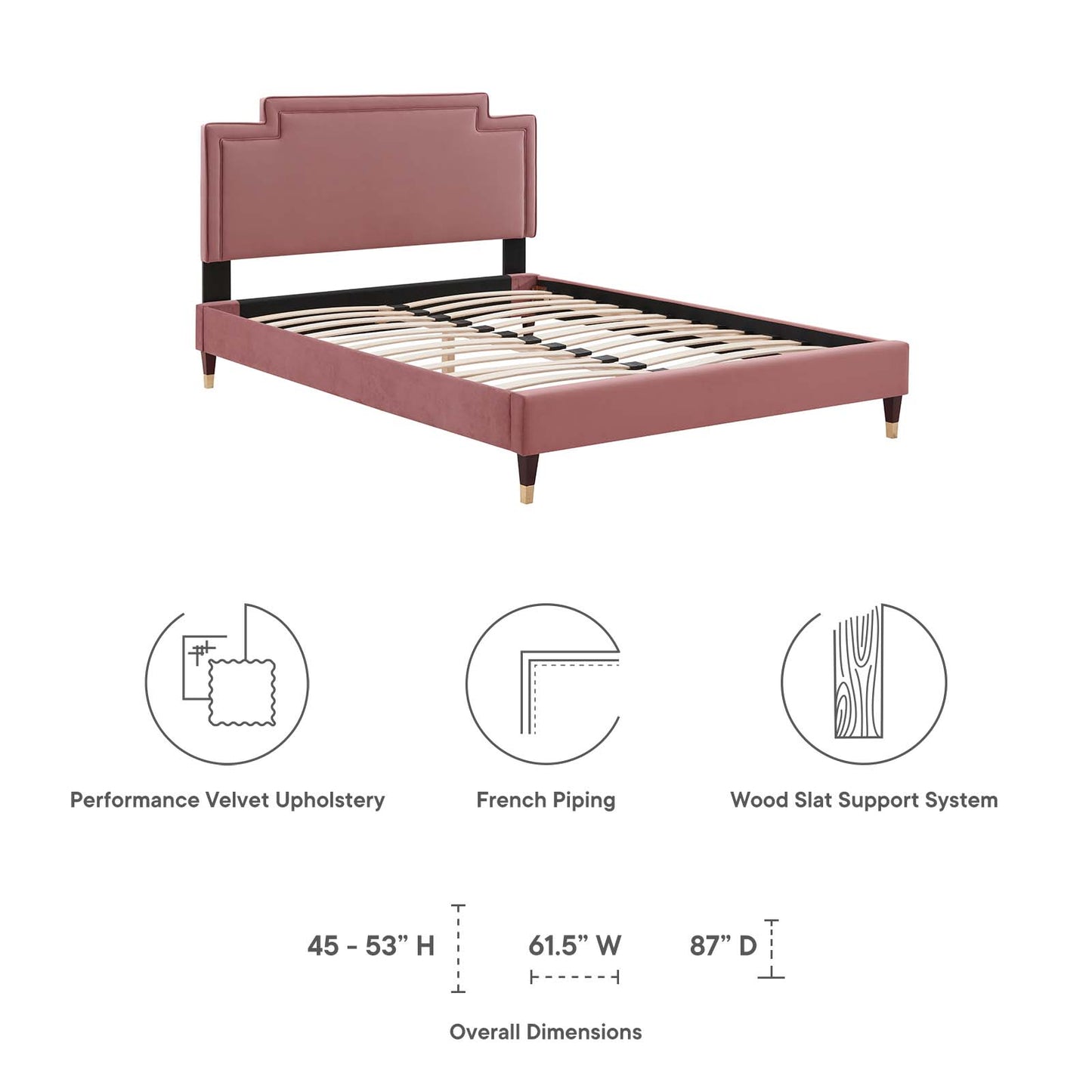 Liva Performance Velvet Queen Bed By Modway - MOD-6826 | Beds | Modishstore - 21