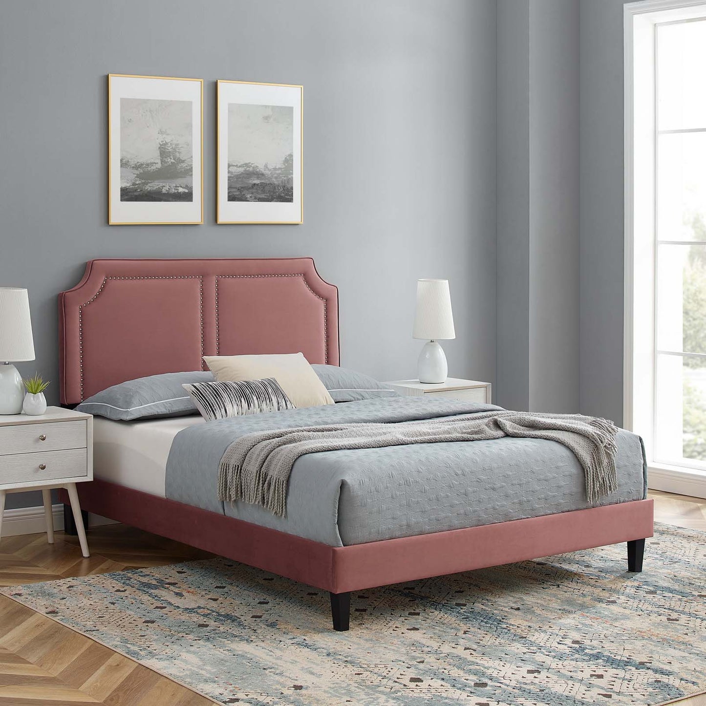 Novi Performance Velvet Queen Bed By Modway - MOD-6828 | Beds | Modishstore - 12