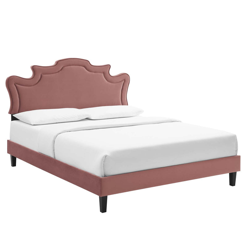 Neena Performance Velvet Queen Bed By Modway - MOD-6830 | Beds | Modishstore - 13