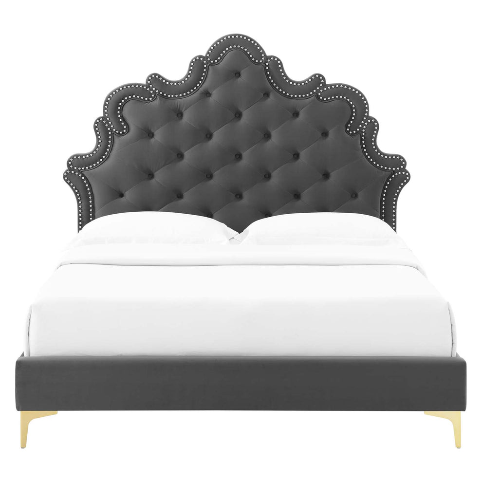 Sasha Button-Tufted Performance Velvet King Bed By Modway - MOD-6832 | Beds | Modishstore - 7
