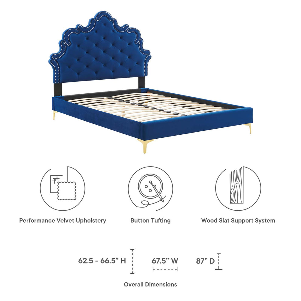 Sasha Button-Tufted Performance Velvet King Bed By Modway - MOD-6832 | Beds | Modishstore - 32