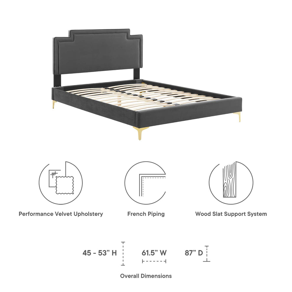 Liva Performance Velvet King Bed By Modway - MOD-6836 | Beds | Modishstore - 10