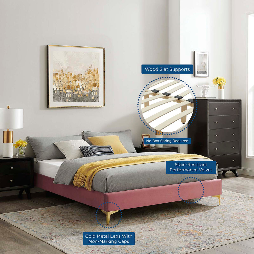 Liva Performance Velvet King Bed By Modway - MOD-6836 | Beds | Modishstore - 14