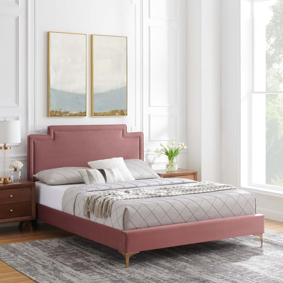 Liva Performance Velvet King Bed By Modway - MOD-6836 | Beds | Modishstore - 15