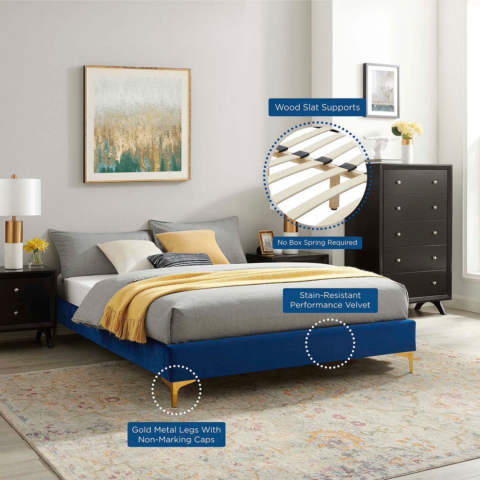 Liva Performance Velvet King Bed By Modway - MOD-6836 | Beds | Modishstore - 25