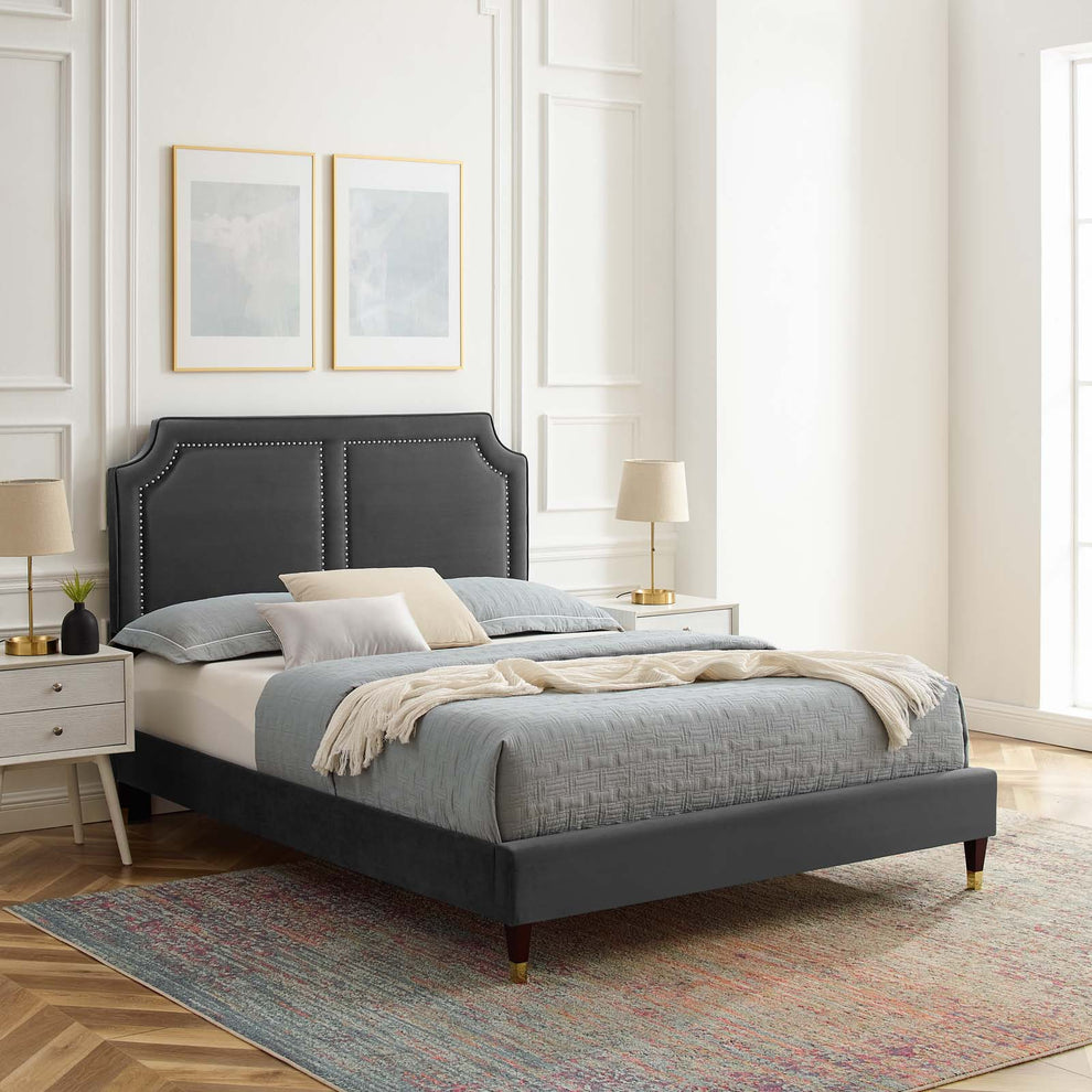 Novi Performance Velvet King Bed By Modway - MOD-6838 | Beds | Modishstore - 1