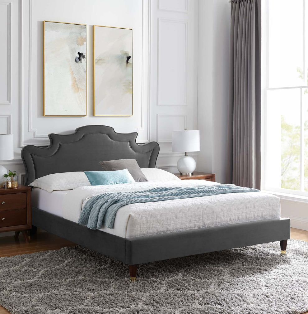 Neena Performance Velvet King Bed By Modway - MOD-6840 | Beds | Modishstore - 1