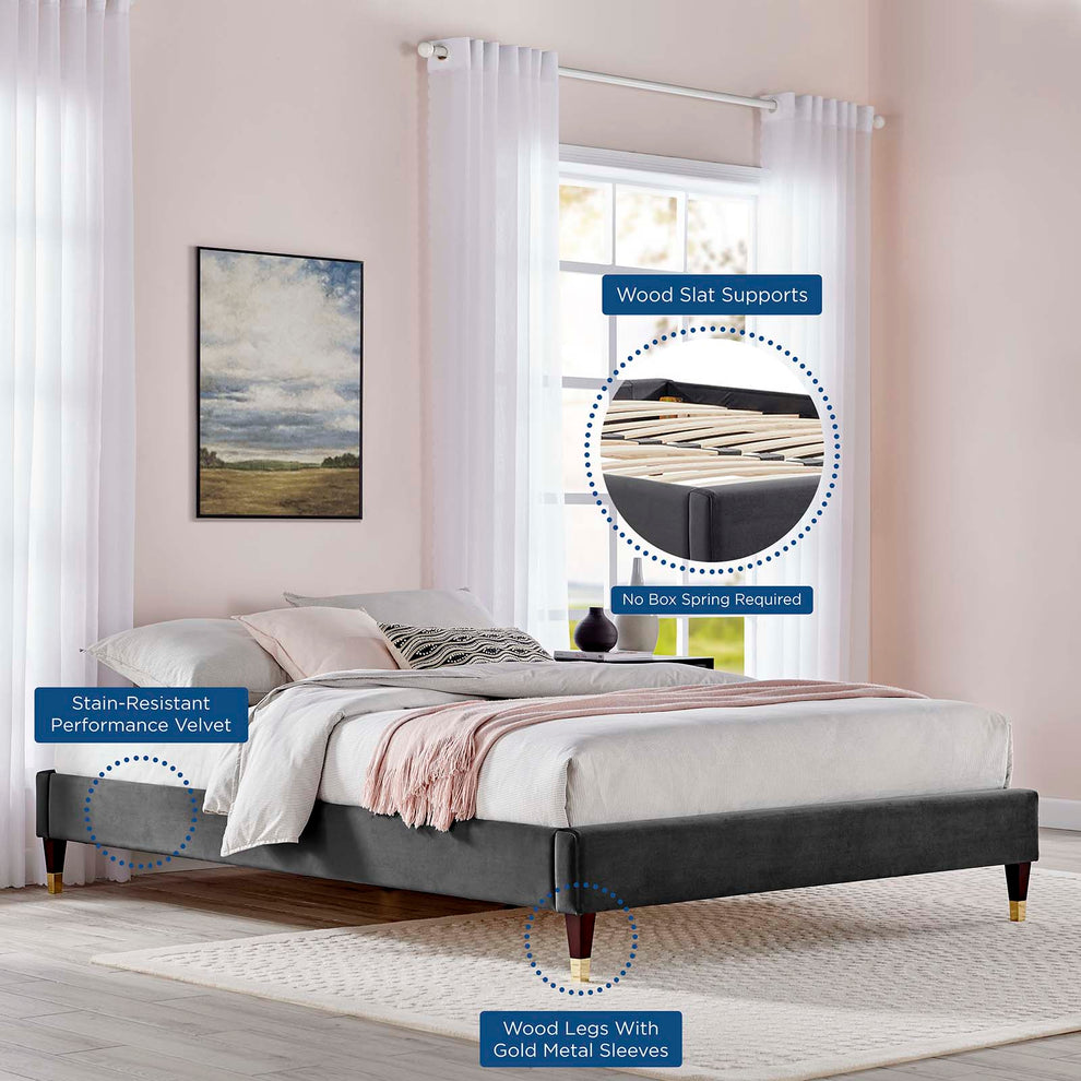 Liva Performance Velvet King Bed By Modway - MOD-6841 | Beds | Modishstore - 4