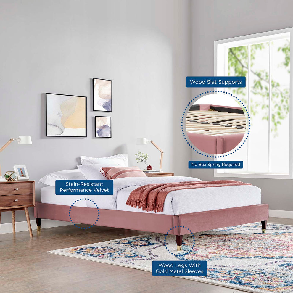 Liva Performance Velvet King Bed By Modway - MOD-6841 | Beds | Modishstore - 14