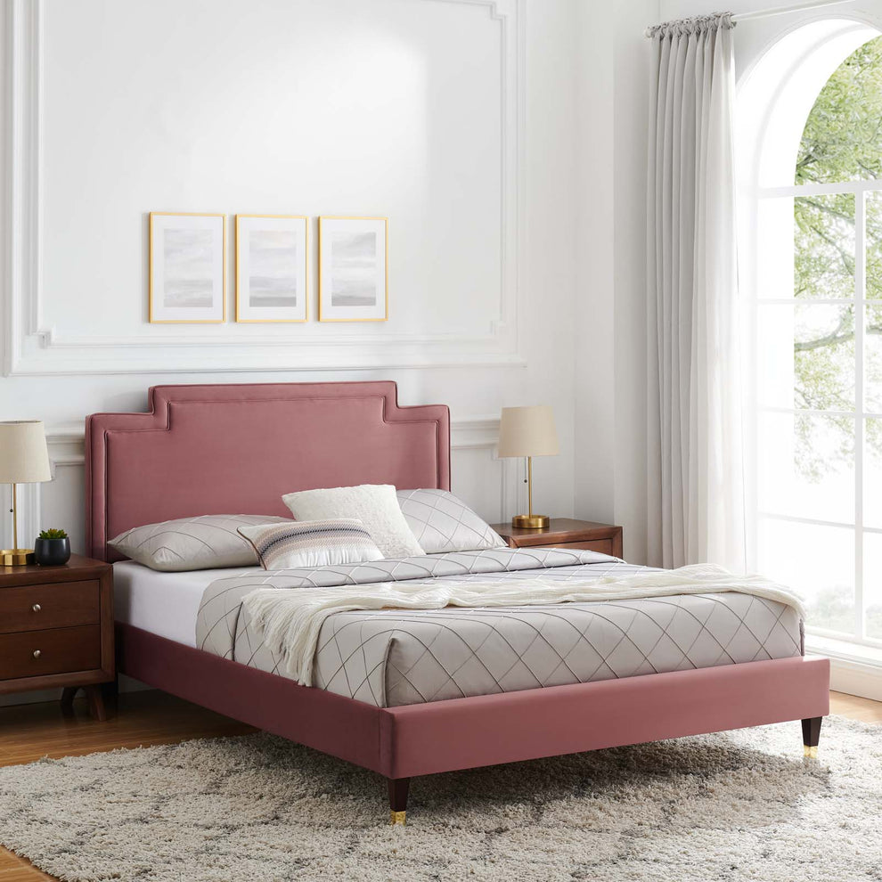 Liva Performance Velvet King Bed By Modway - MOD-6841 | Beds | Modishstore - 15
