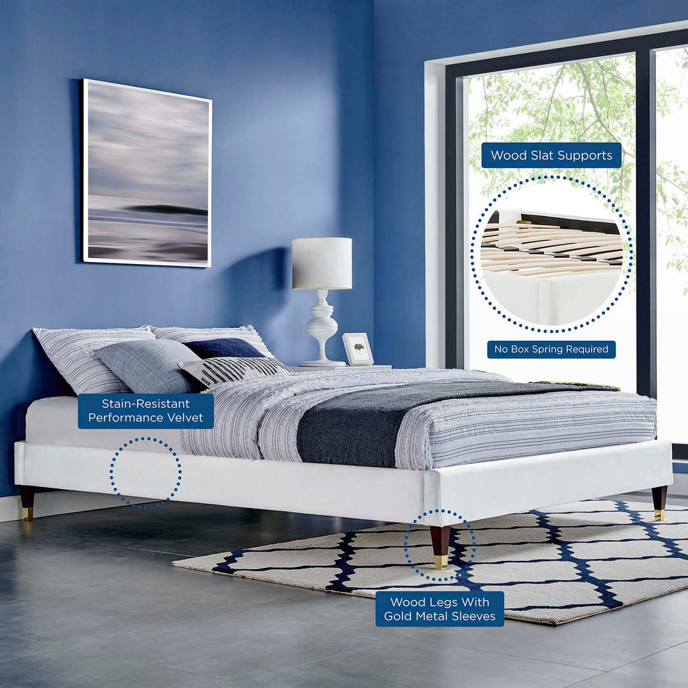 Liva Performance Velvet King Bed By Modway - MOD-6841 | Beds | Modishstore - 36