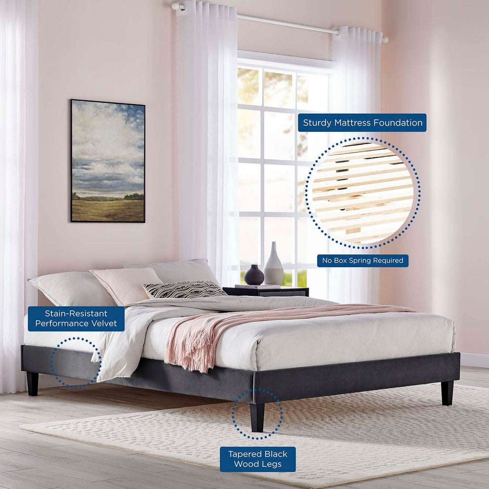 Aviana Performance Velvet King Bed By Modway - MOD-6844 | Beds | Modishstore - 4