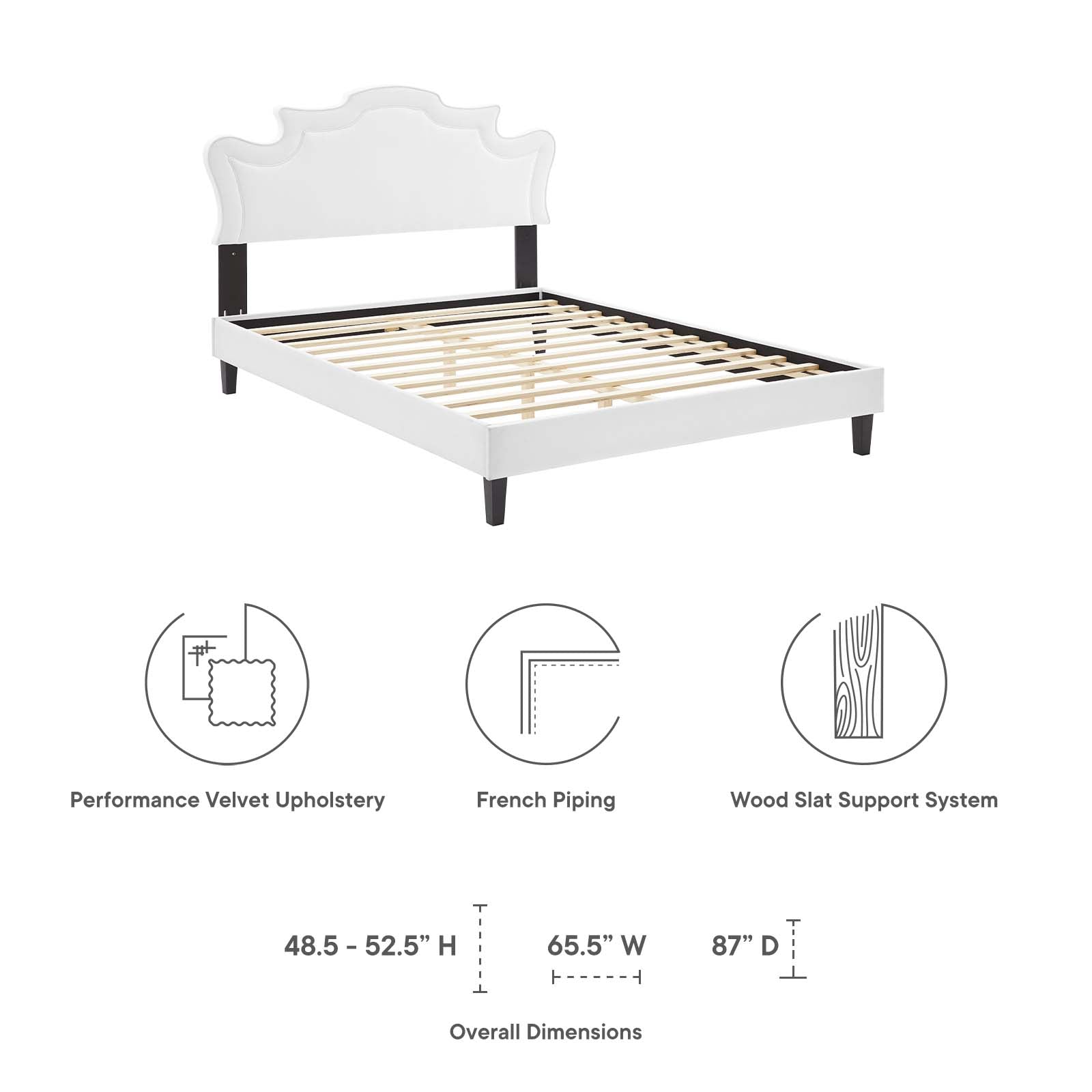 Neena Performance Velvet King Bed By Modway - MOD-6845 | Beds | Modishstore - 43