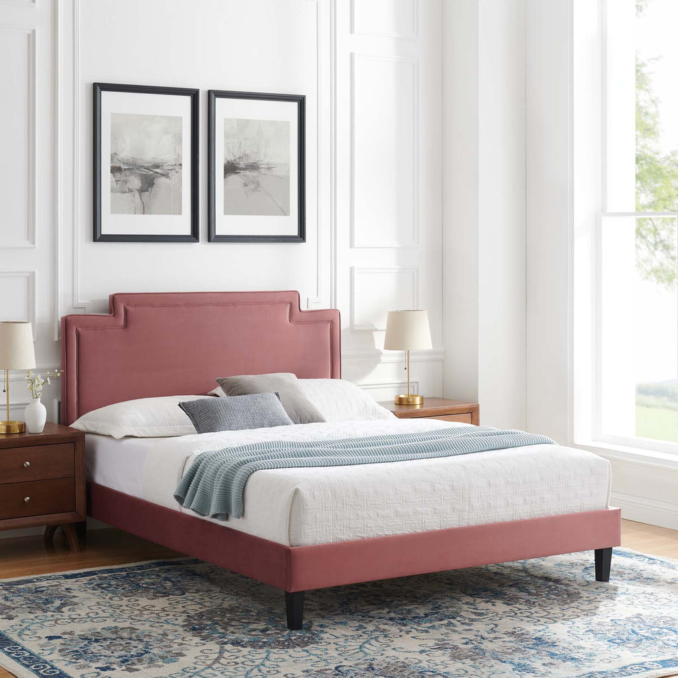 Liva Performance Velvet King Bed By Modway - MOD-6846 | Beds | Modishstore - 15