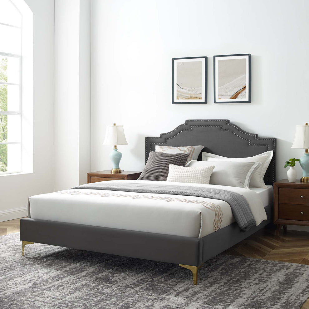 Adelaide Performance Velvet Twin Platform Bed By Modway - MOD-6850 | Beds | Modishstore - 1