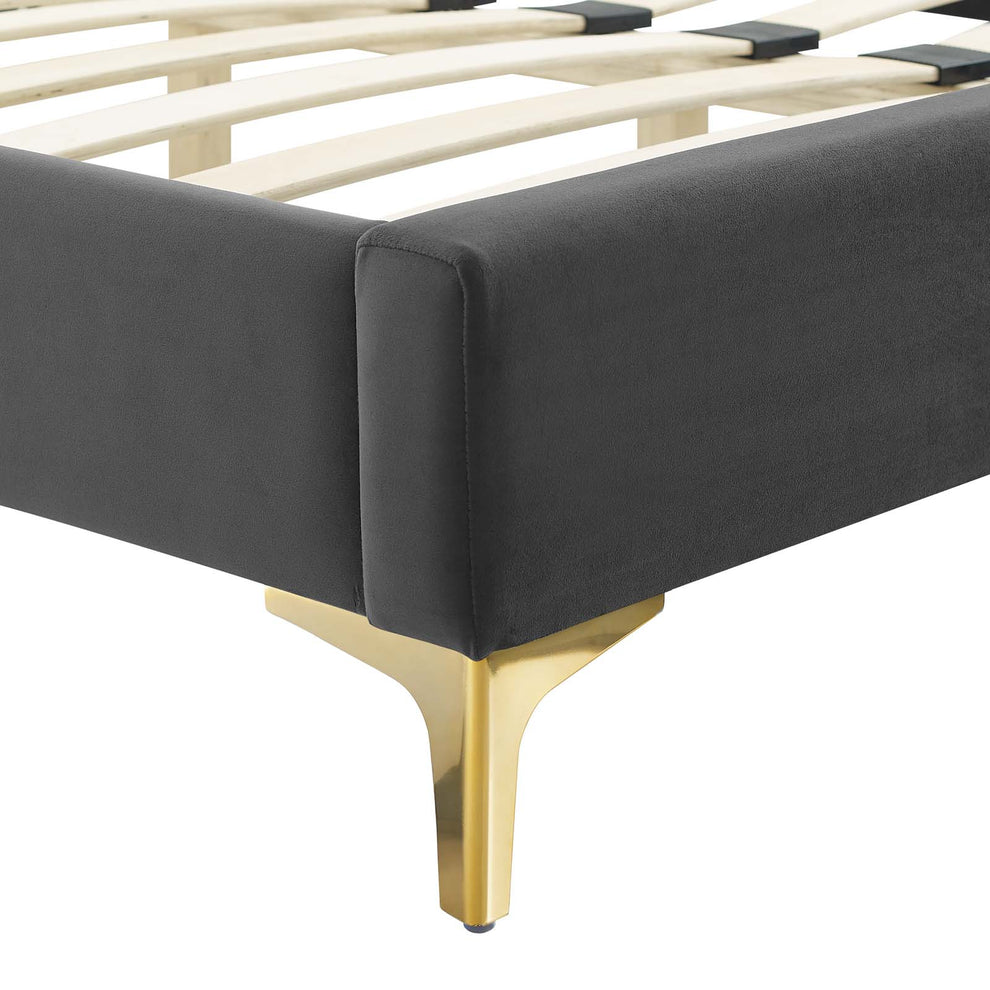 Adelaide Performance Velvet Twin Platform Bed By Modway - MOD-6850 | Beds | Modishstore - 11