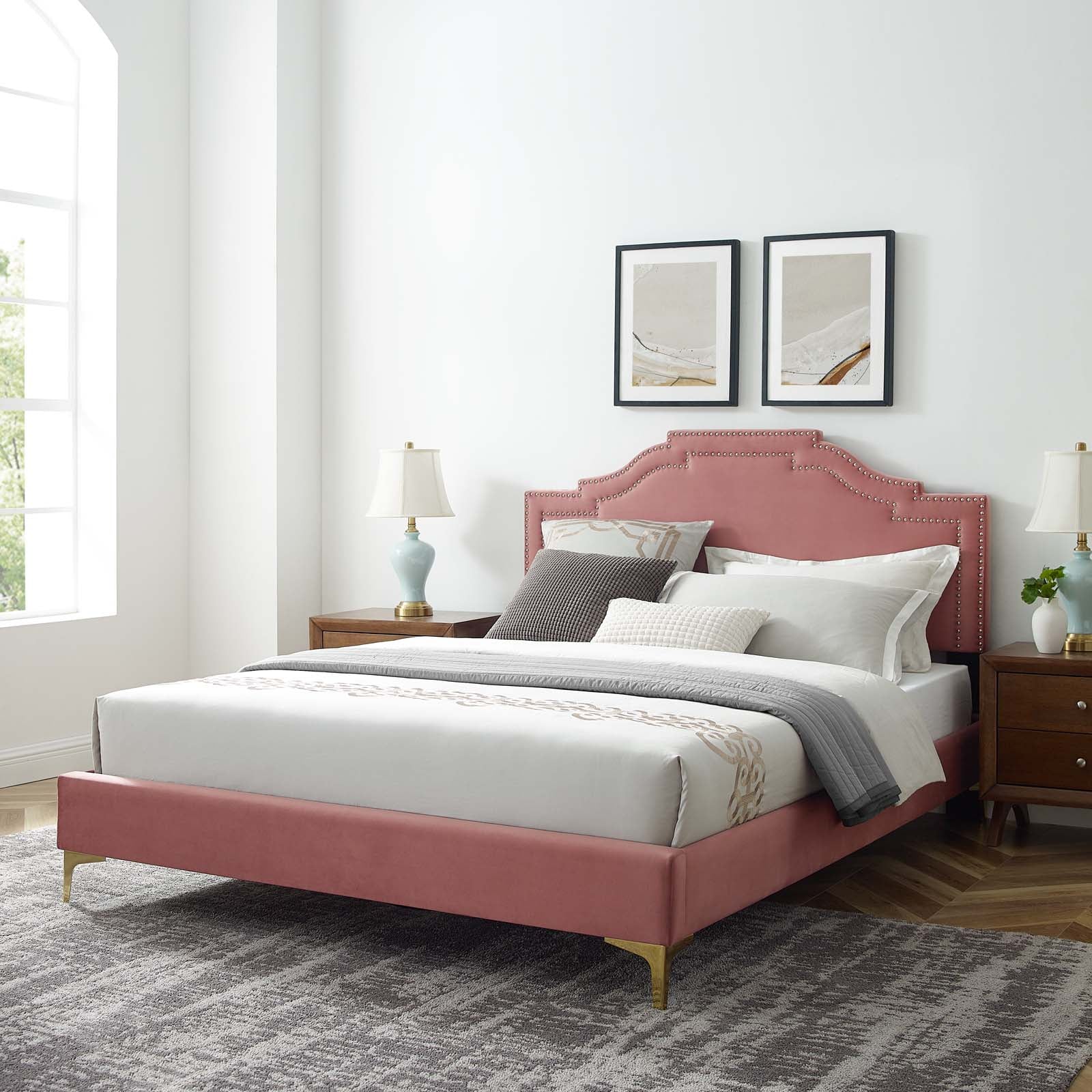 Adelaide Performance Velvet Twin Platform Bed By Modway - MOD-6850 | Beds | Modishstore - 21