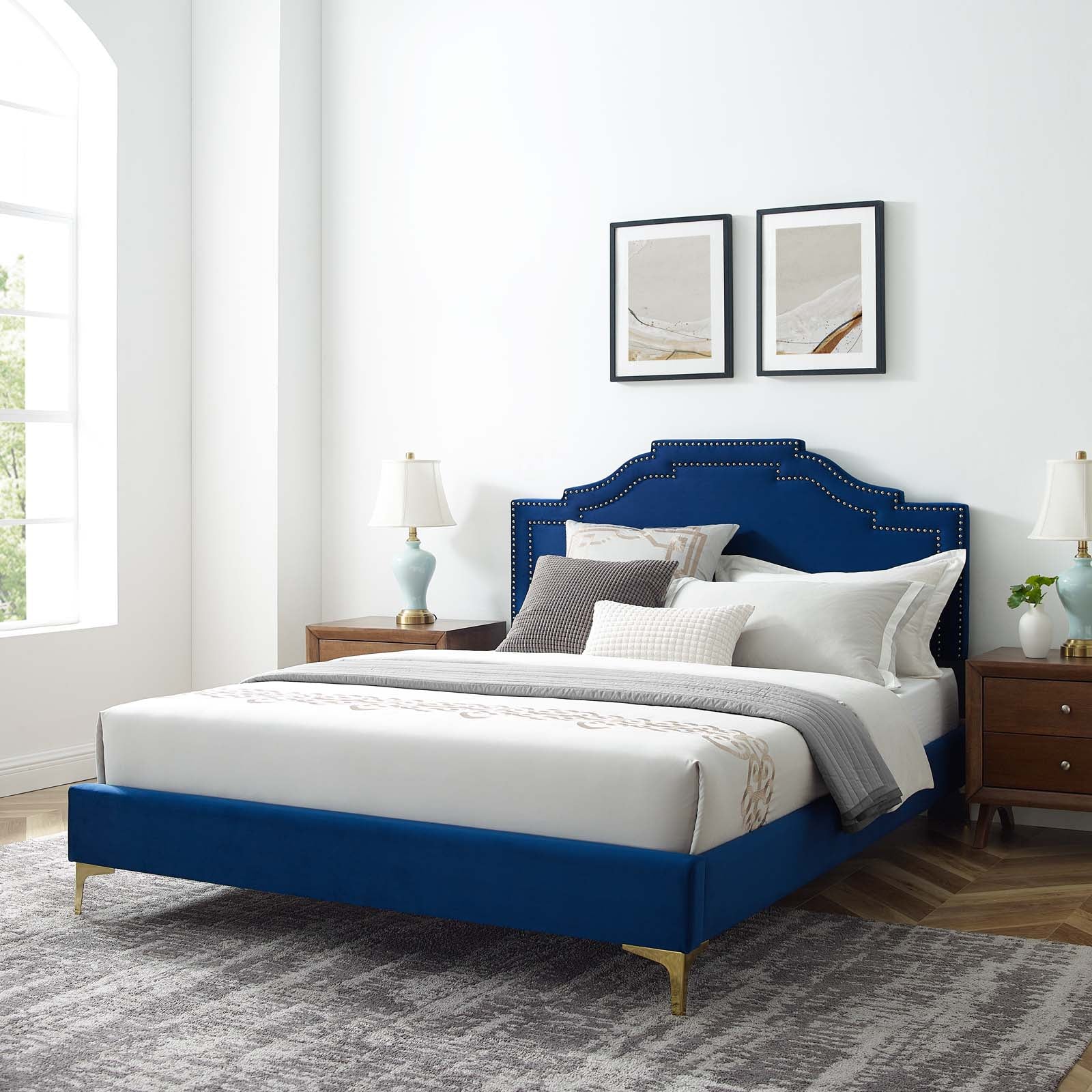 Adelaide Performance Velvet Twin Platform Bed By Modway - MOD-6850 | Beds | Modishstore - 63
