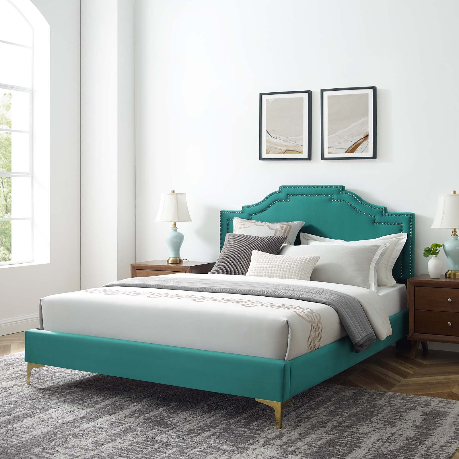 Adelaide Performance Velvet Twin Platform Bed By Modway - MOD-6850 | Beds | Modishstore - 91