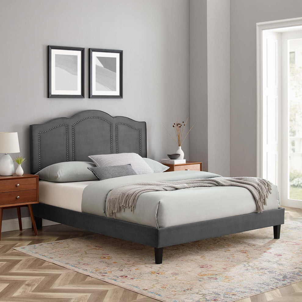 Emerson Performance Velvet Full Platform Bed By Modway - MOD-6855 | Beds | Modishstore - 1