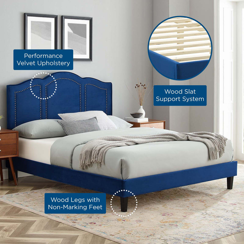 Emerson Performance Velvet Full Platform Bed By Modway - MOD-6855 | Beds | Modishstore - 57