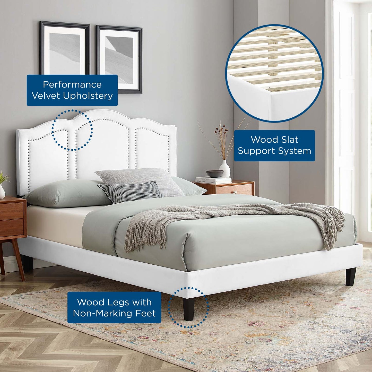 Emerson Performance Velvet Full Platform Bed By Modway - MOD-6855 | Beds | Modishstore - 95