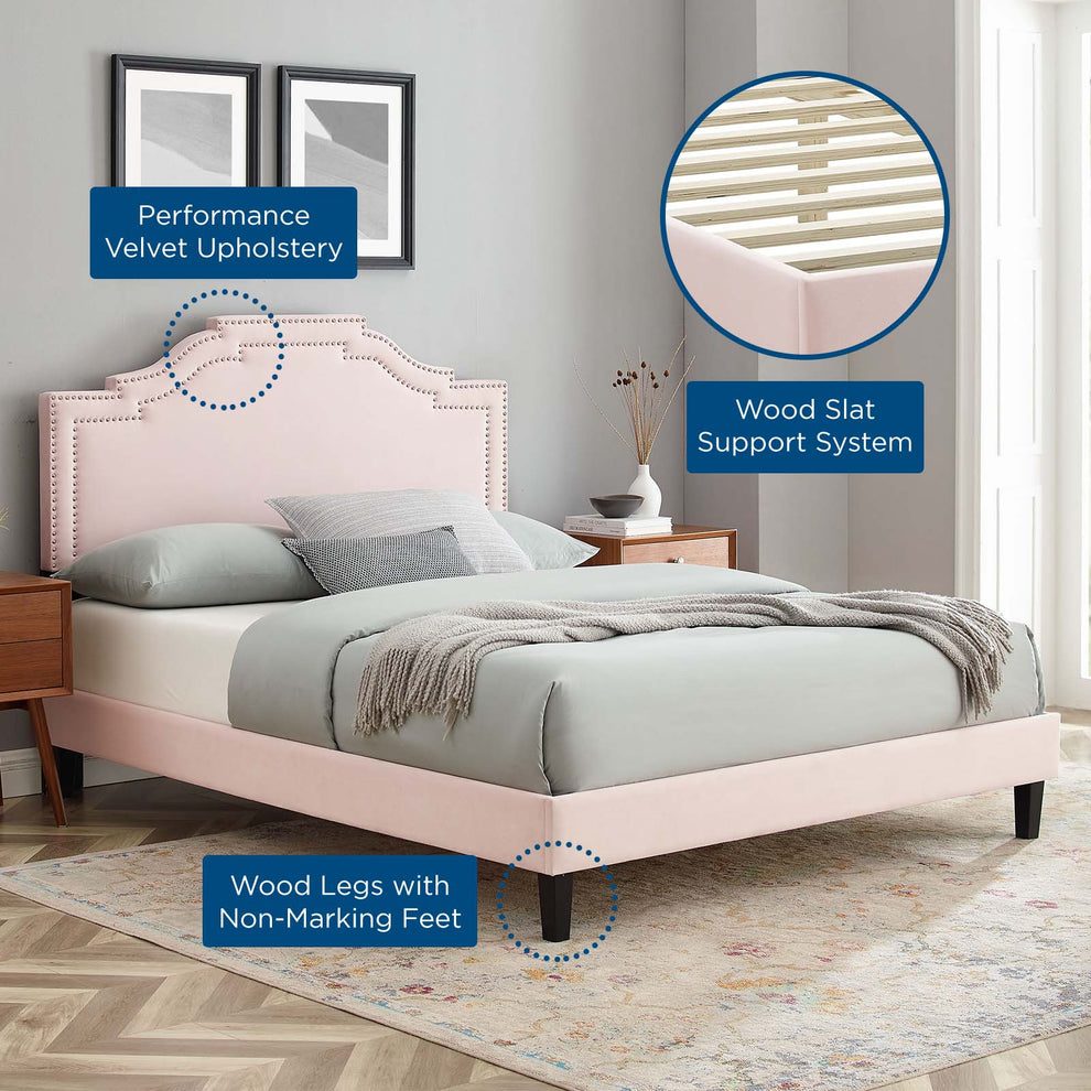 Adelaide Performance Velvet Full Platform Bed By Modway - MOD-6858 | Beds | Modishstore - 70