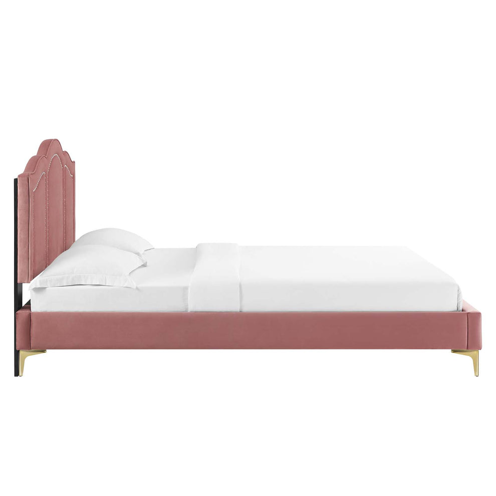 Emerson Performance Velvet King Platform Bed By Modway - MOD-6859 | Beds | Modishstore - 8