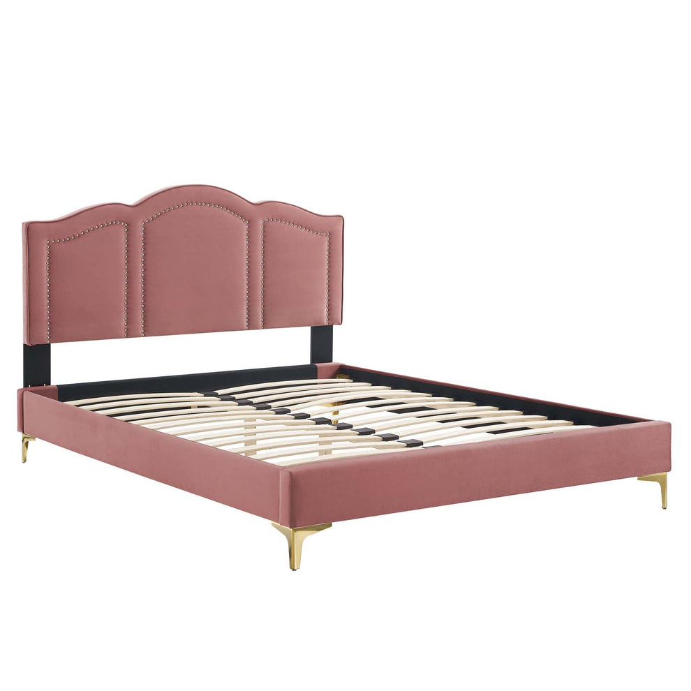 Emerson Performance Velvet King Platform Bed By Modway - MOD-6859 | Beds | Modishstore - 9
