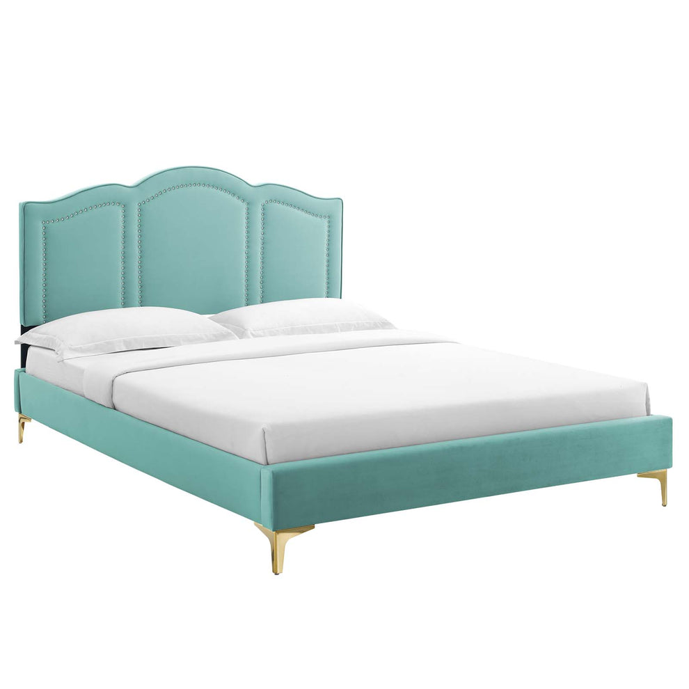 Emerson Performance Velvet King Platform Bed By Modway - MOD-6859 | Beds | Modishstore - 29