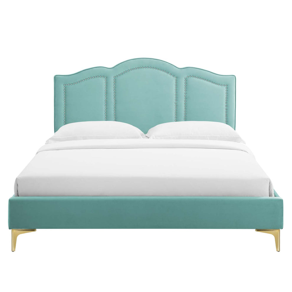 Emerson Performance Velvet King Platform Bed By Modway - MOD-6859 | Beds | Modishstore - 42