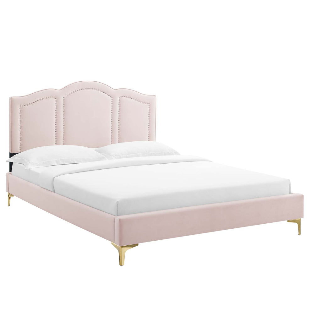 Emerson Performance Velvet King Platform Bed By Modway - MOD-6859 | Beds | Modishstore - 57
