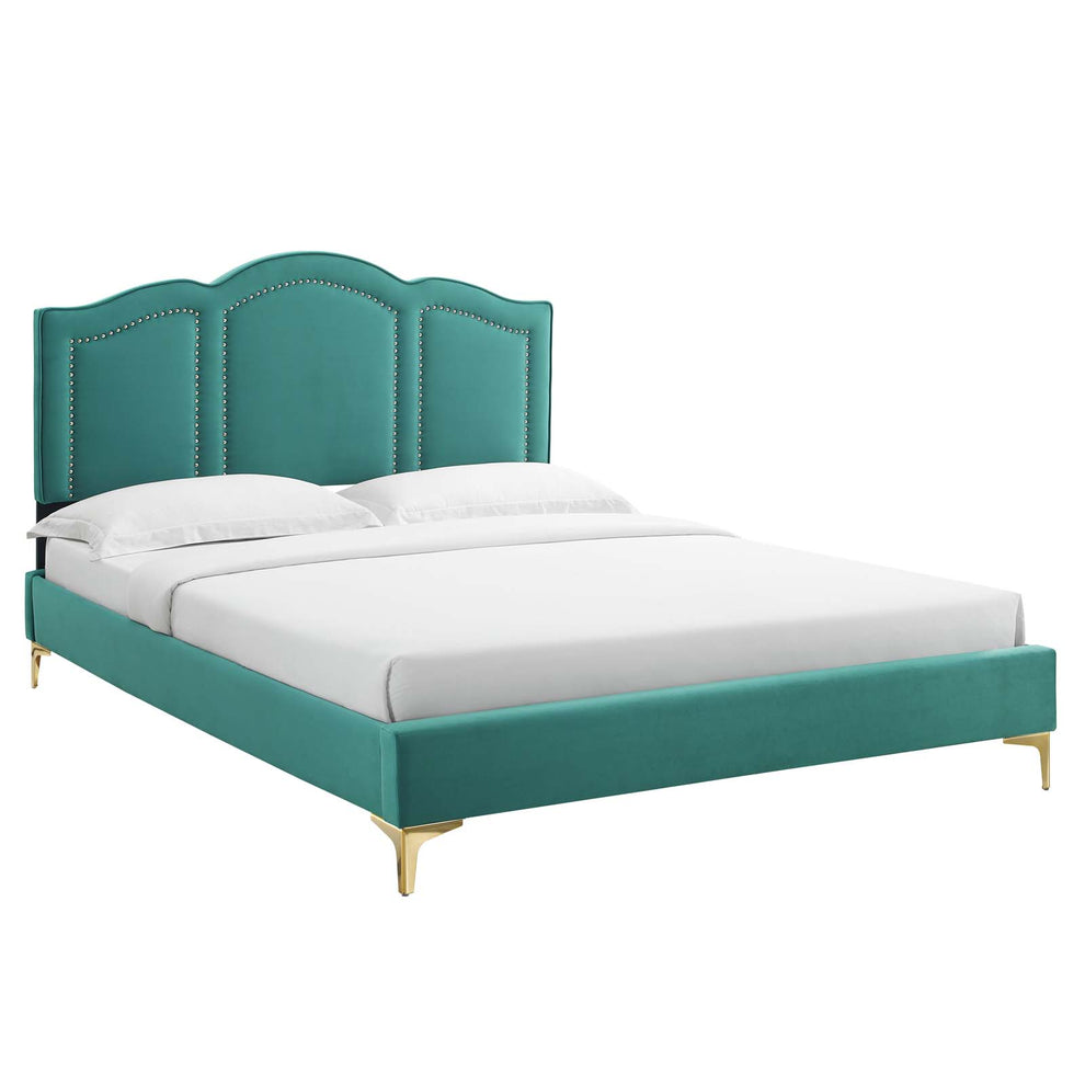 Emerson Performance Velvet King Platform Bed By Modway - MOD-6859 | Beds | Modishstore - 71