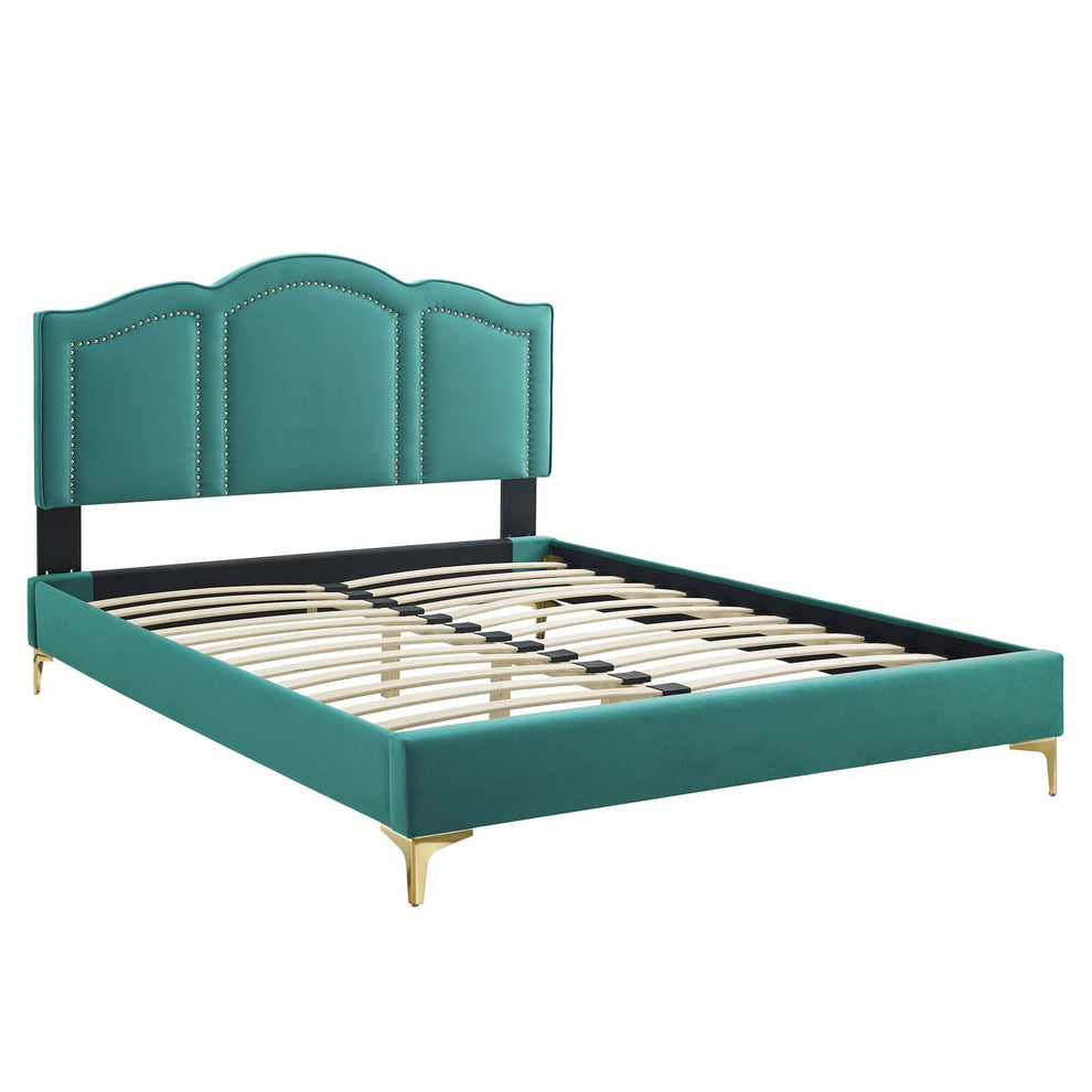 Emerson Performance Velvet King Platform Bed By Modway - MOD-6859 | Beds | Modishstore - 79