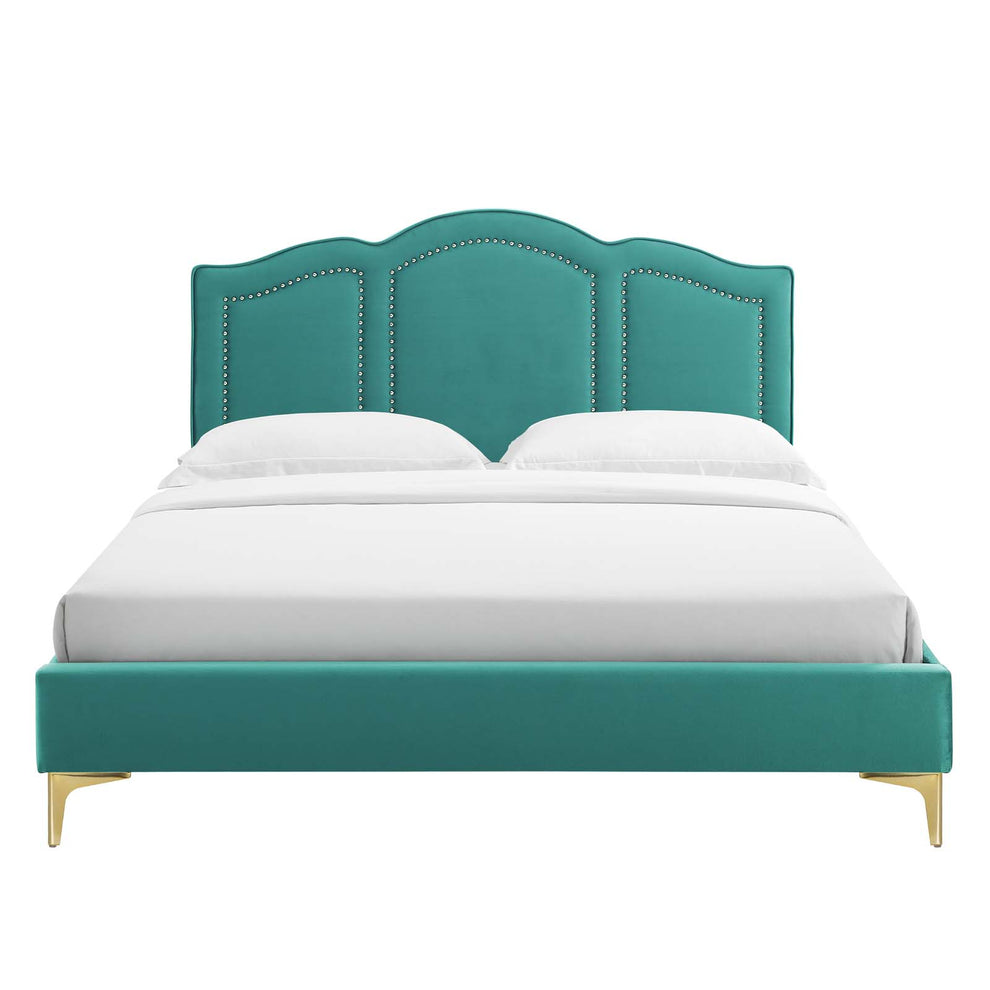 Emerson Performance Velvet King Platform Bed By Modway - MOD-6859 | Beds | Modishstore - 84