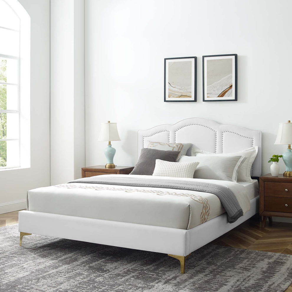 Emerson Performance Velvet King Platform Bed By Modway - MOD-6859 | Beds | Modishstore - 91