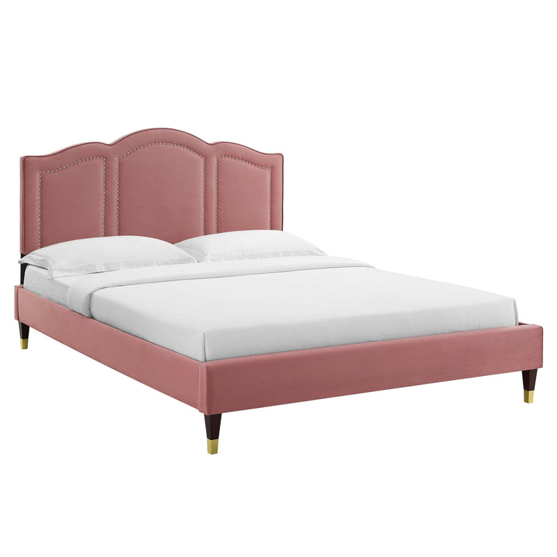 Emerson Performance Velvet King Platform Bed By Modway - MOD-6860 | Beds | Modishstore - 15