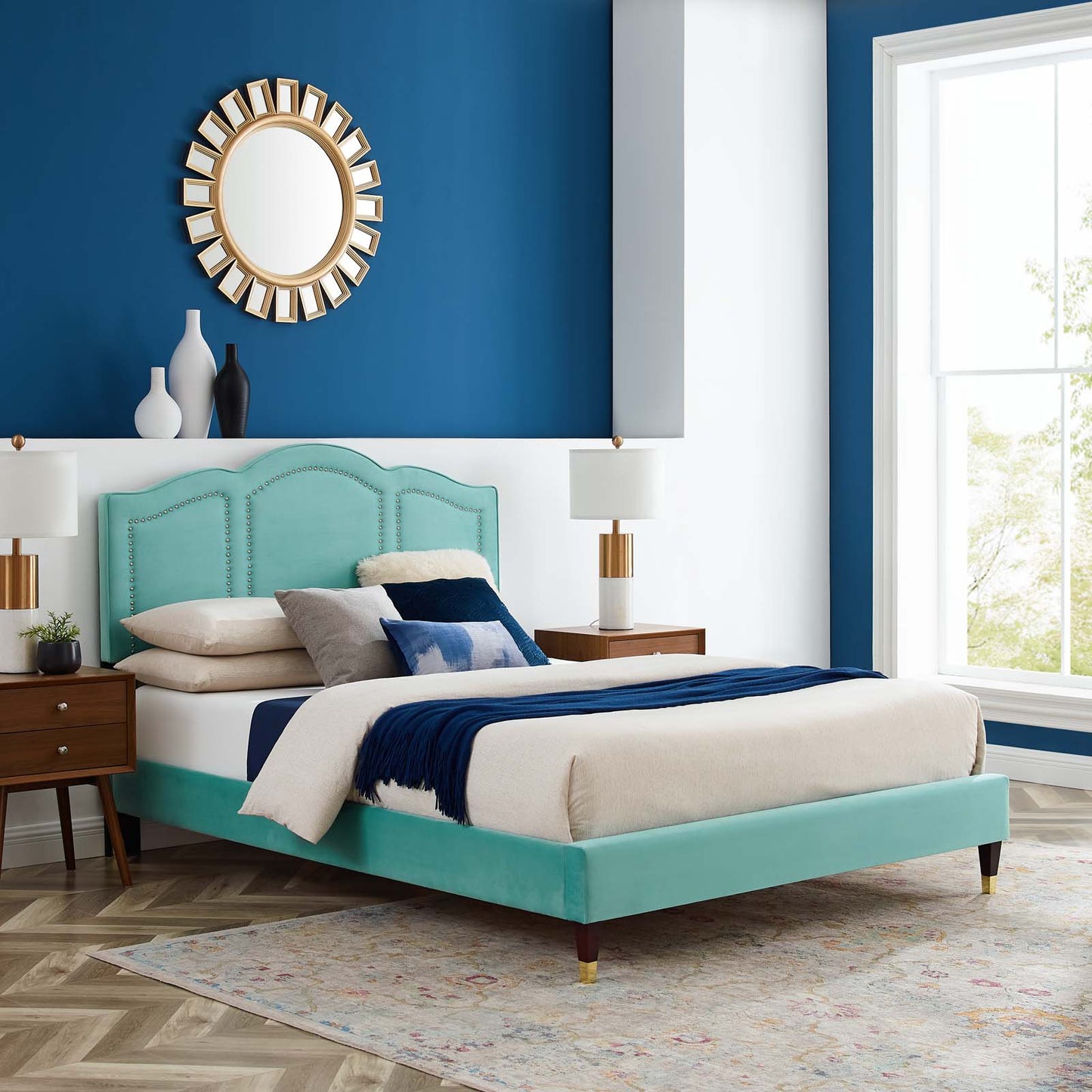 Emerson Performance Velvet King Platform Bed By Modway - MOD-6860 | Beds | Modishstore - 35