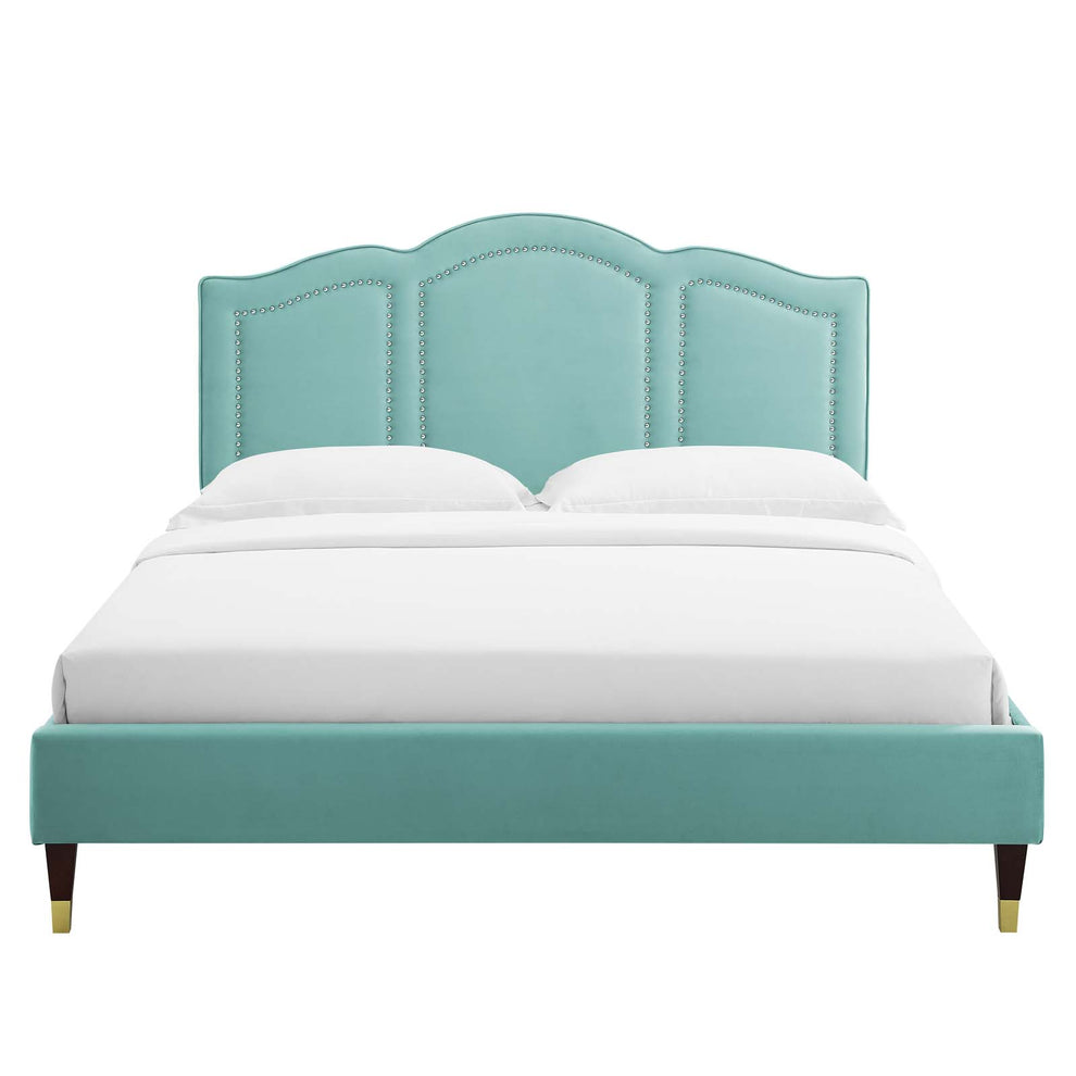 Emerson Performance Velvet King Platform Bed By Modway - MOD-6860 | Beds | Modishstore - 42