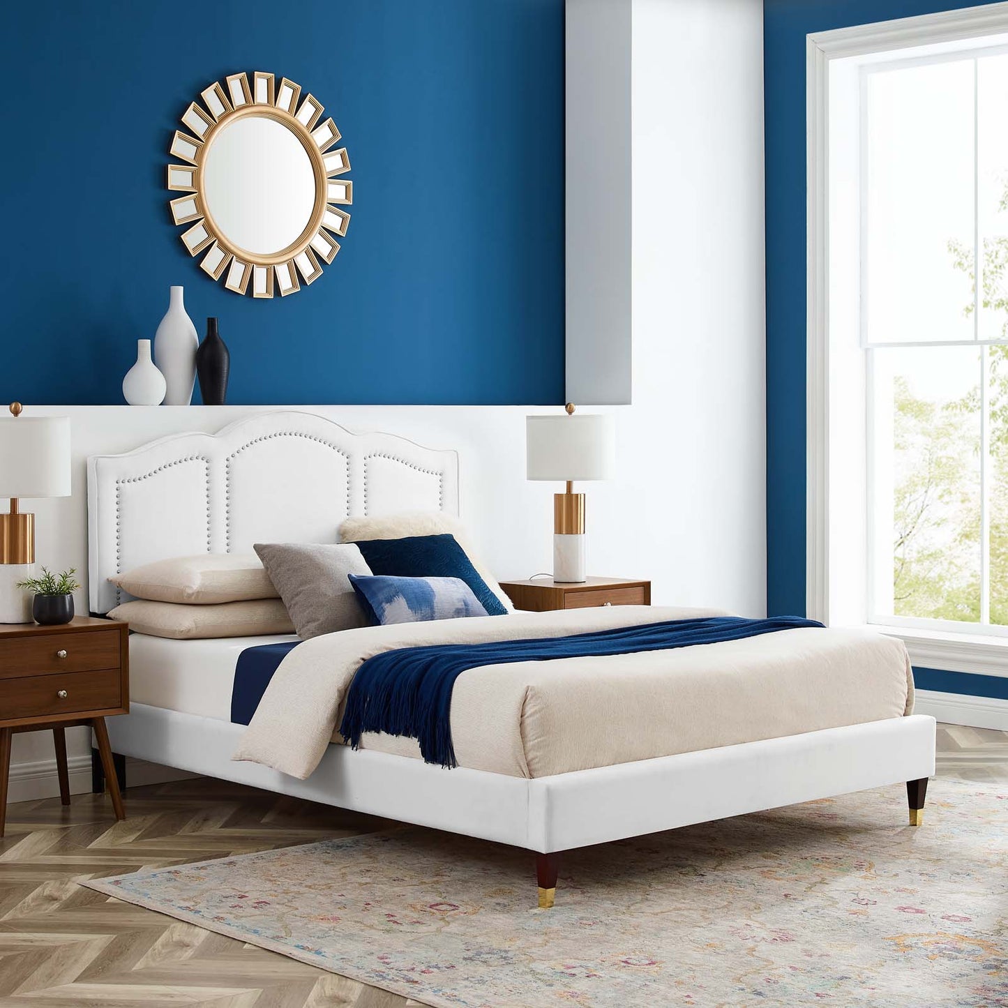 Emerson Performance Velvet King Platform Bed By Modway - MOD-6860 | Beds | Modishstore - 90