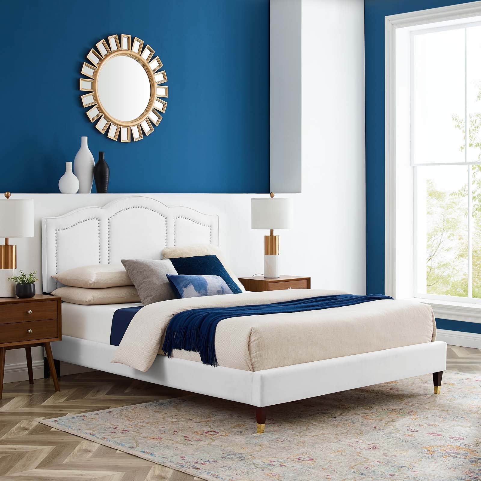 Emerson Performance Velvet King Platform Bed By Modway - MOD-6860 | Beds | Modishstore - 90