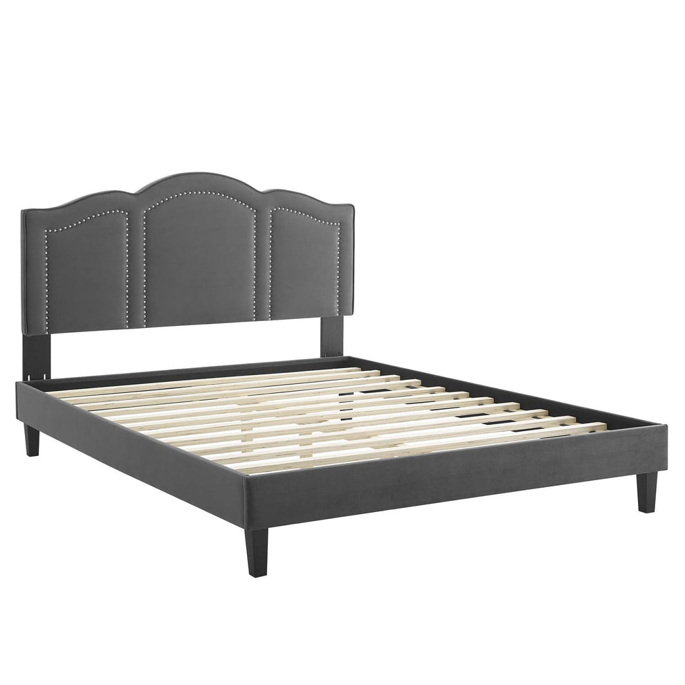 Emerson Performance Velvet King Platform Bed By Modway - MOD-6861 | Beds | Modishstore - 8
