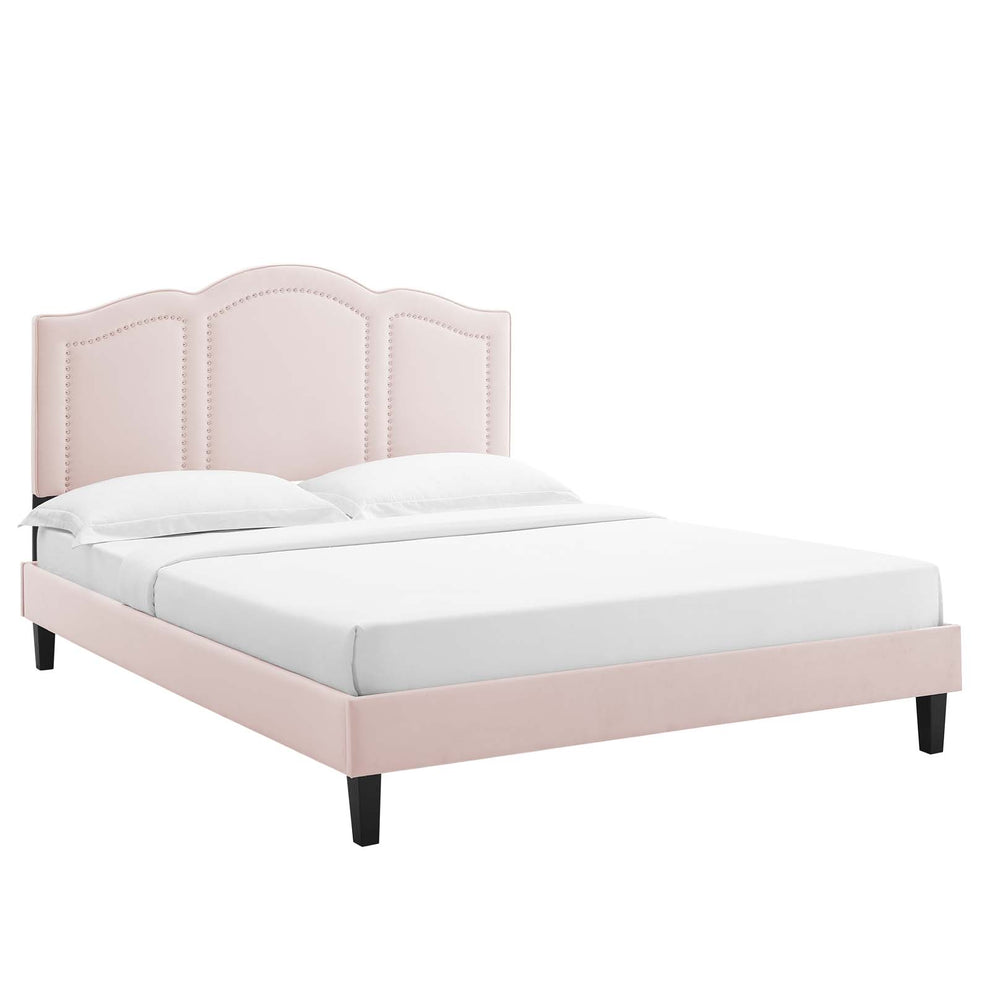 Emerson Performance Velvet King Platform Bed By Modway - MOD-6861 | Beds | Modishstore - 66