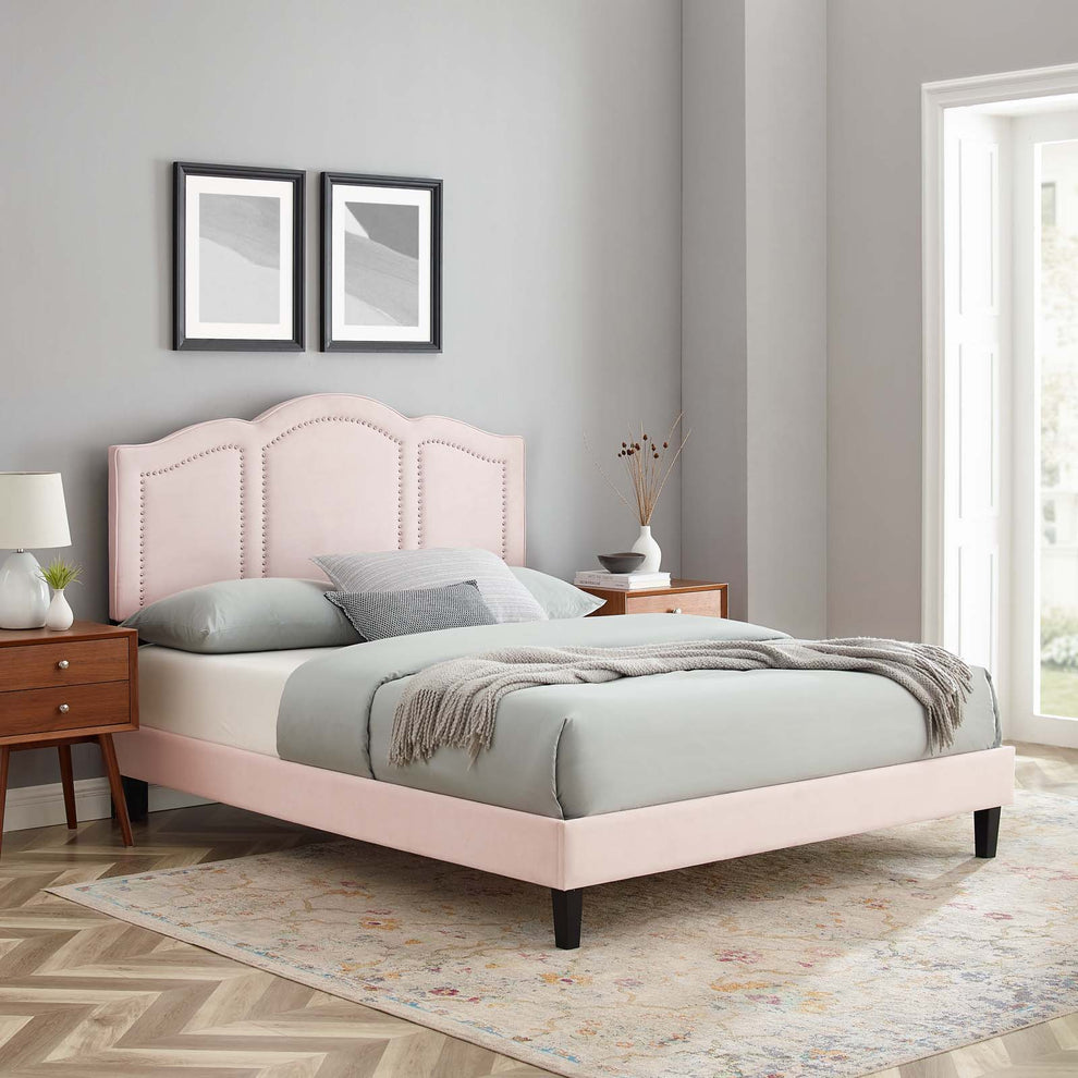 Emerson Performance Velvet King Platform Bed By Modway - MOD-6861 | Beds | Modishstore - 70