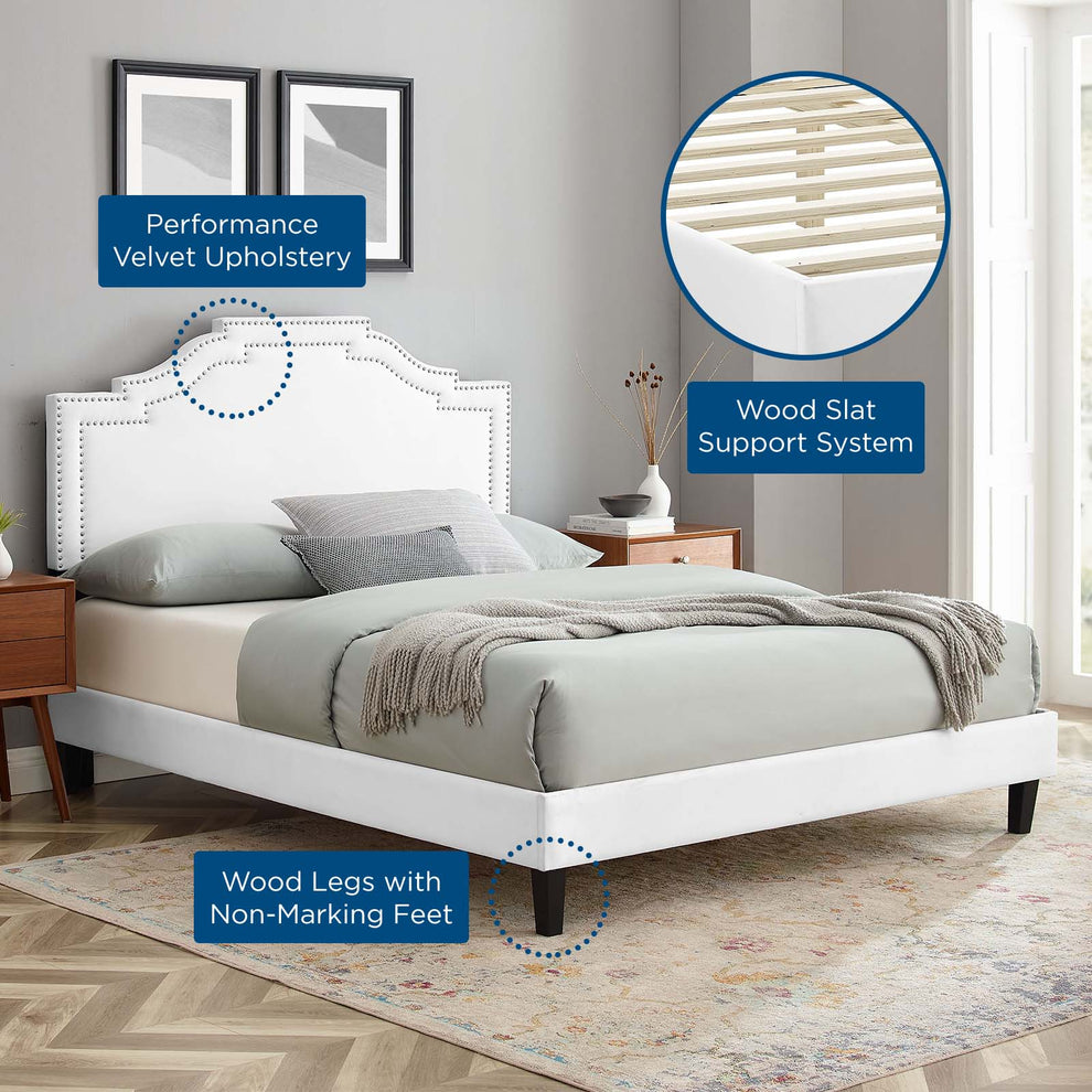 Adelaide Performance Velvet King Platform Bed By Modway - MOD-6864 | Beds | Modishstore - 96