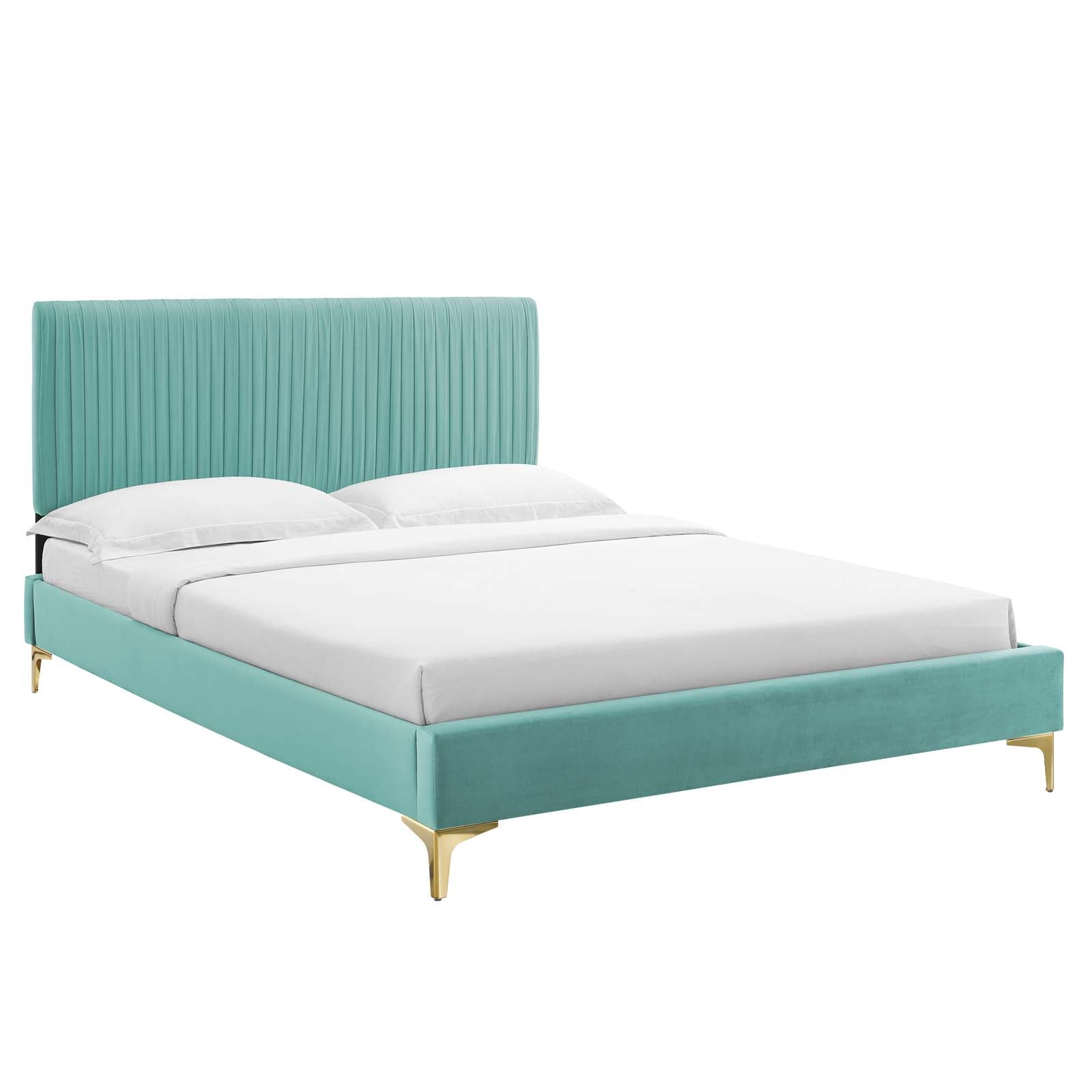 Modway Peyton Performance Velvet Twin Platform Bed - MOD-6865 | Beds | Modishstore - 24