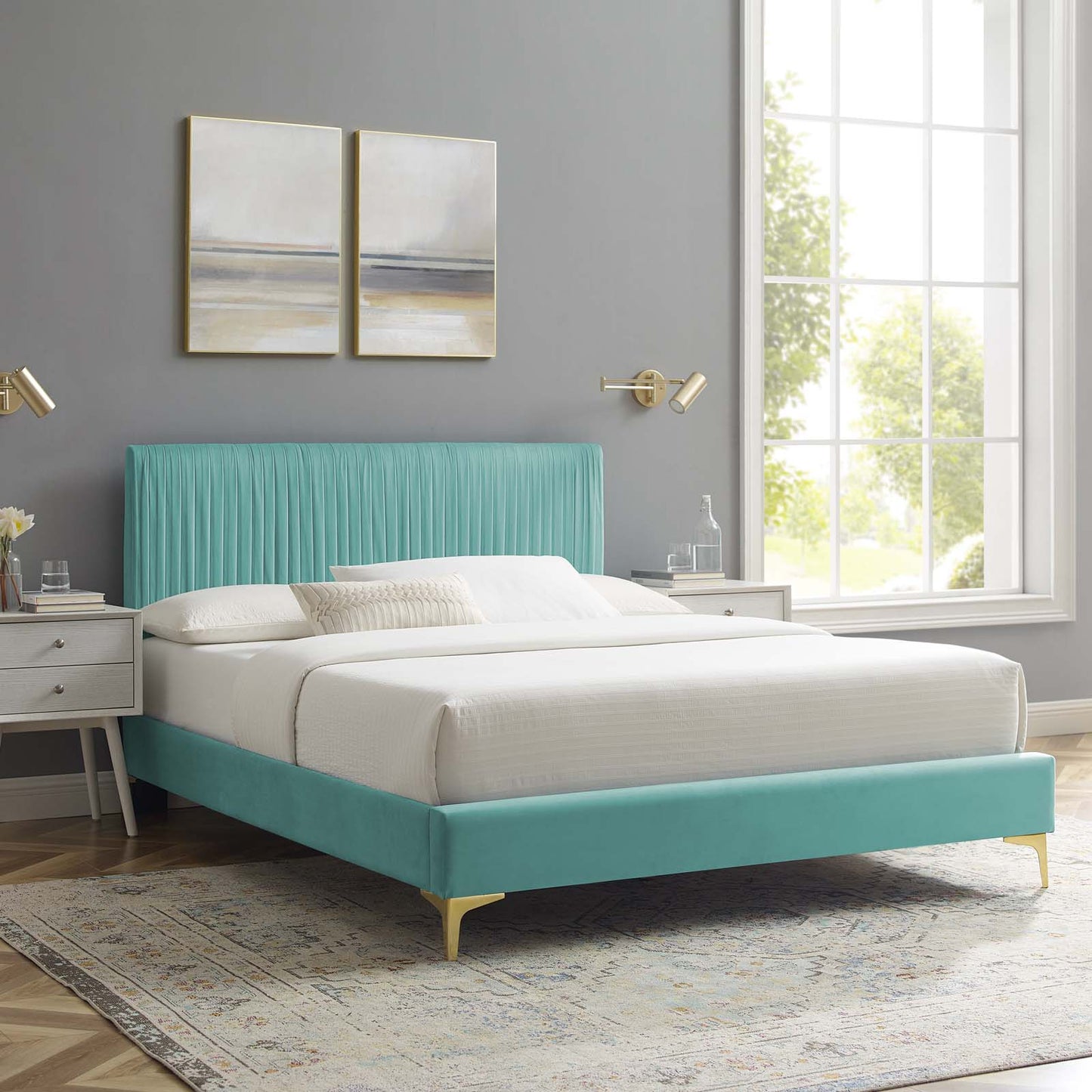 Modway Peyton Performance Velvet Twin Platform Bed - MOD-6865 | Beds | Modishstore - 62