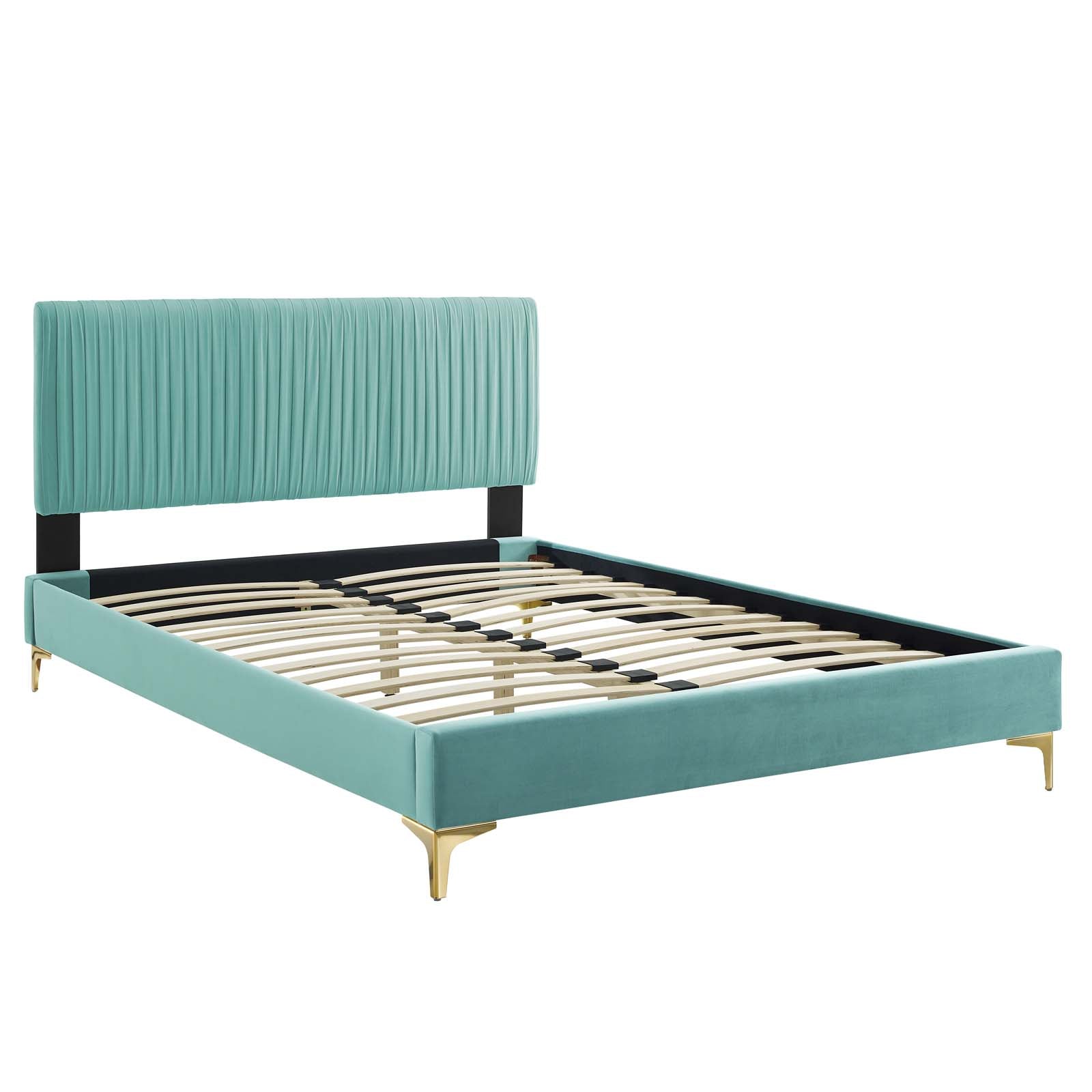 Modway Peyton Performance Velvet Twin Platform Bed | Beds | Modishstore-25